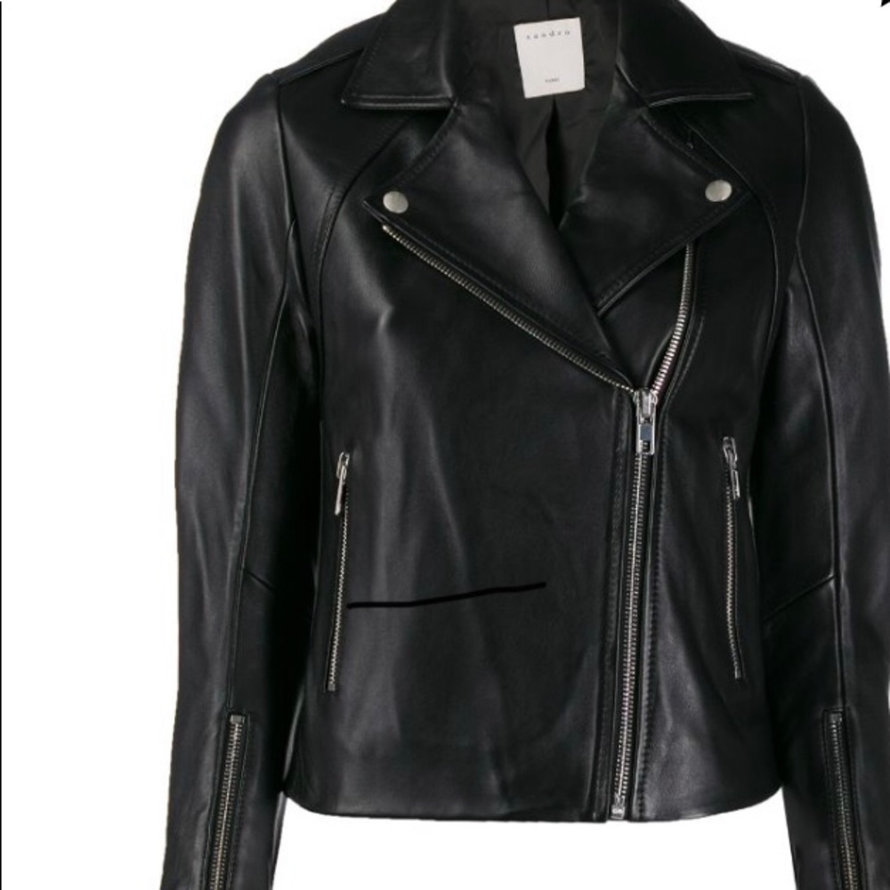 Leather biker jacket